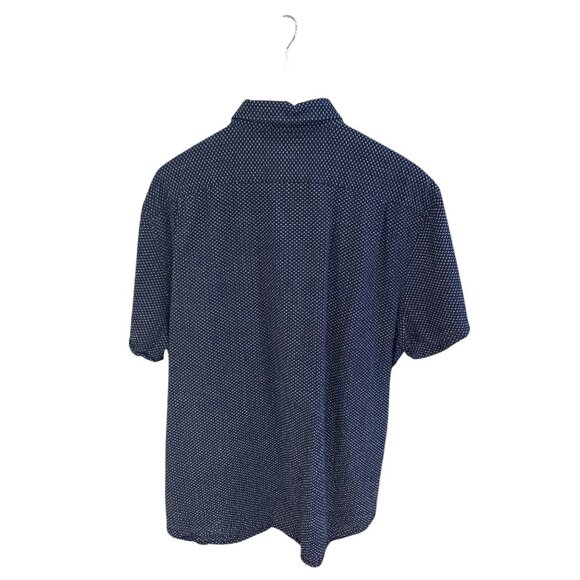 Bonobos Mens Navy Blue Polka Dot Short Sleeve Button-Up Shirt XXL Standard Fit 1 - Picture 2 of 6